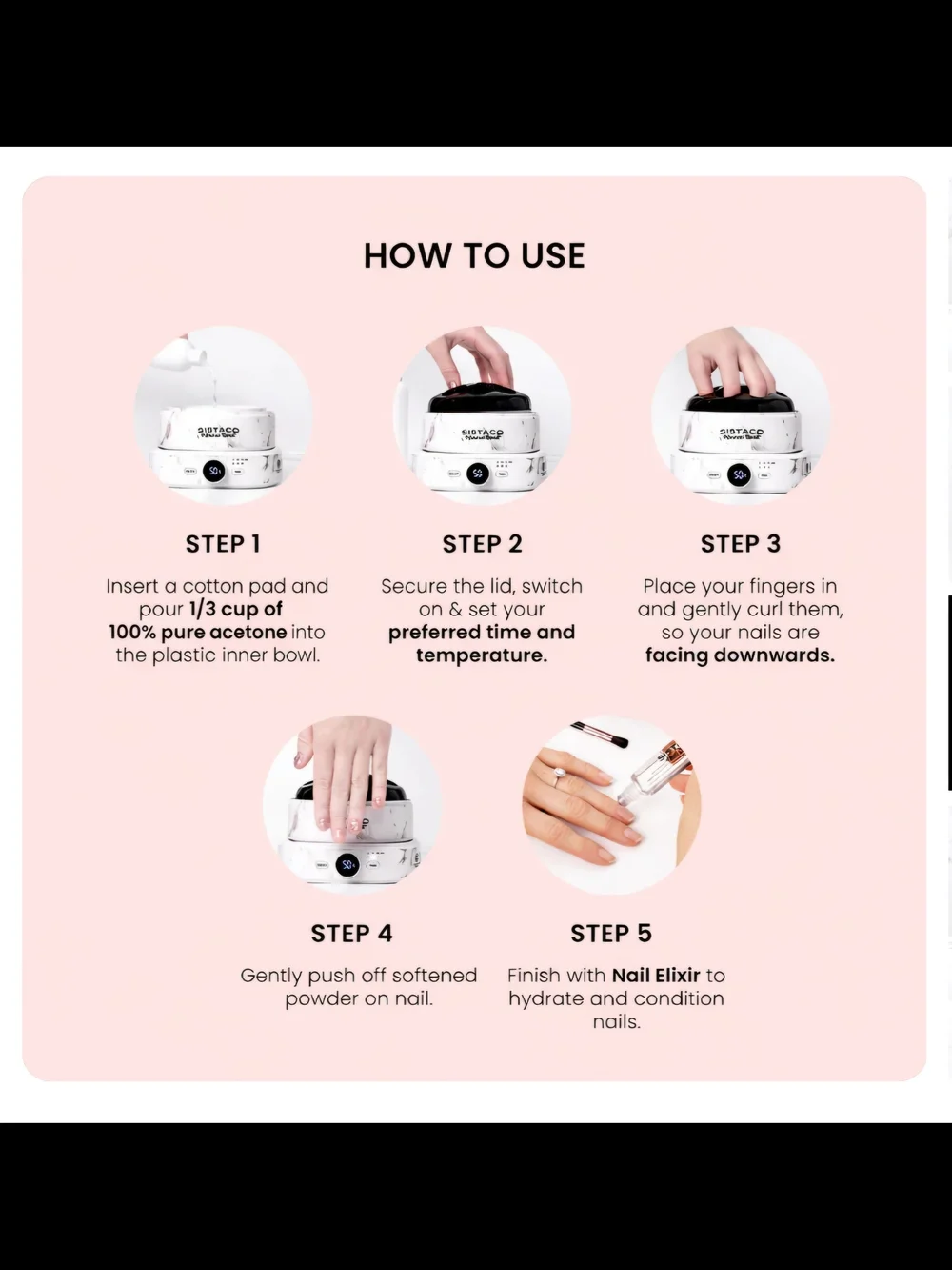 Sistaco Rapid Removal Hub - White Marble Nail Polish Removal Device - Picture 2 of 6